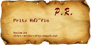 Pritz Ráfis névjegykártya